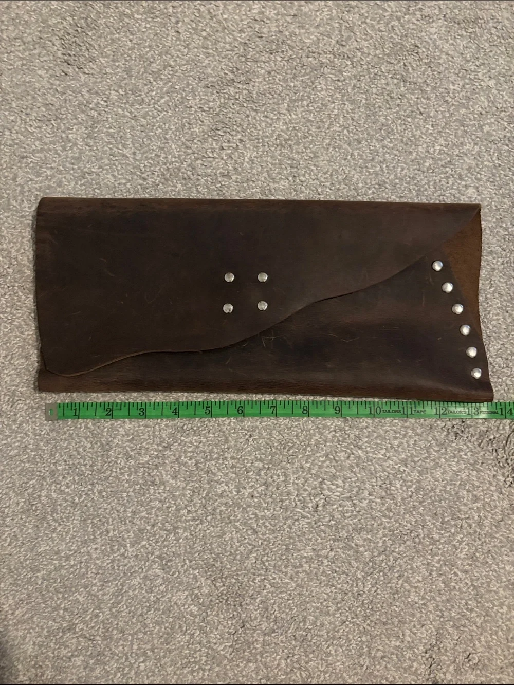 Brown Leather Studded Clutch